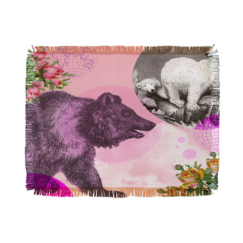 Ginger Pigg Pink Bear Throw Blanket