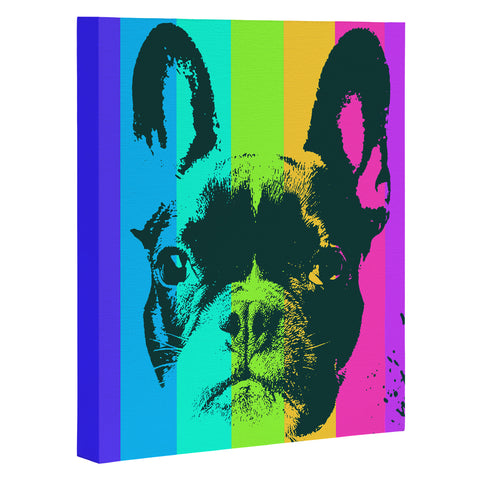 Ginger Pigg Rainbow Frenchie Art Canvas