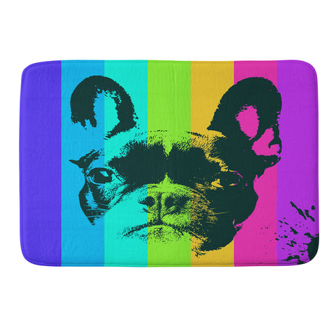 Ginger Pigg Rainbow Frenchie Memory Foam Bath Mat