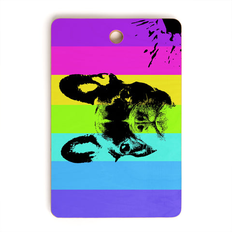 Ginger Pigg Rainbow Frenchie Cutting Board Rectangle