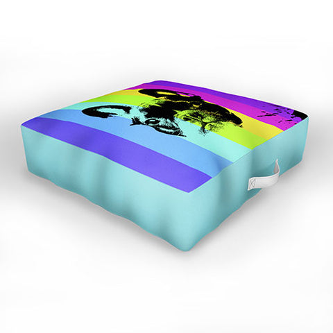 Ginger Pigg Rainbow Frenchie Outdoor Floor Cushion