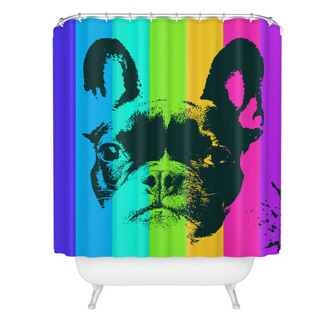 Ginger Pigg Rainbow Frenchie Shower Curtain