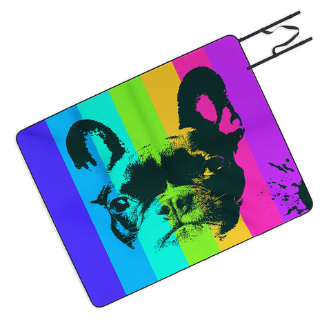Ginger Pigg Rainbow Frenchie Picnic Blanket
