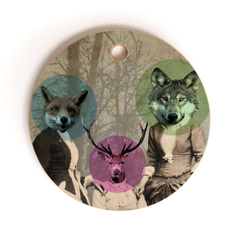 Ginger Pigg Woodland Walk Cutting Board Round