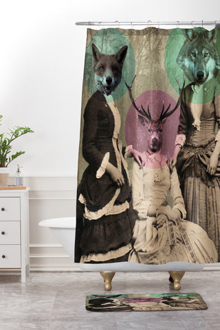 Ginger Pigg Woodland Walk Shower Curtain And Mat