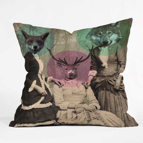 Ginger Pigg Woodland Walk Outdoor Throw Pillow