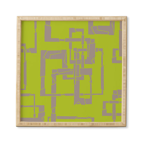 Gneural Broken Pipes Lime Framed Wall Art