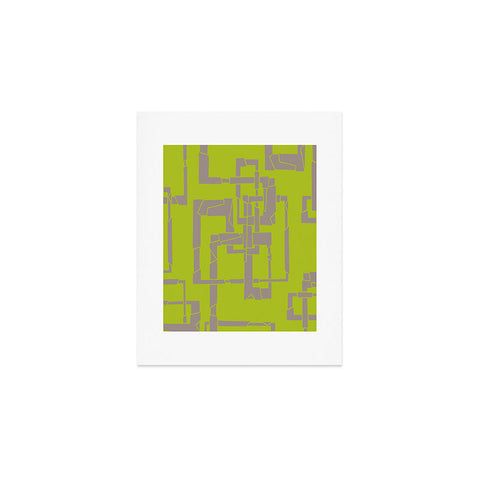 Gneural Broken Pipes Lime Art Print