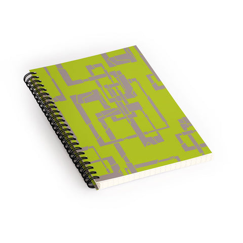 Gneural Broken Pipes Lime Spiral Notebook