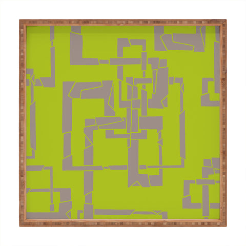 Gneural Broken Pipes Lime Square Tray