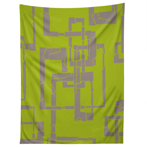 Gneural Broken Pipes Lime Tapestry