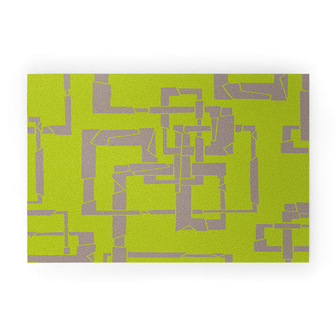 Gneural Broken Pipes Lime Welcome Mat
