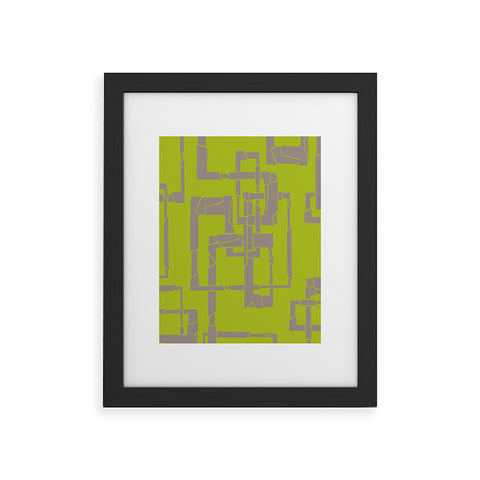 Gneural Broken Pipes Lime Framed Art Print