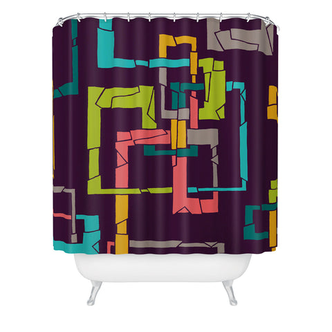 Gneural Broken Pipes Multicolor Shower Curtain