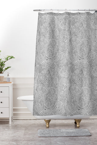 Gneural Currents Shower Curtain And Mat