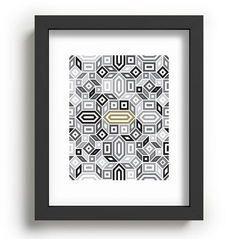 Gneural Geomaze Grayscale Recessed Framing Rectangle