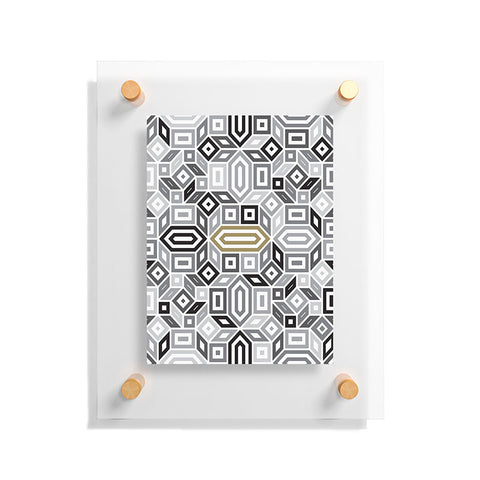 Gneural Geomaze Grayscale Floating Acrylic Print