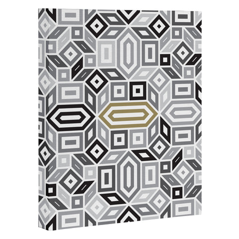 Gneural Geomaze Grayscale Art Canvas