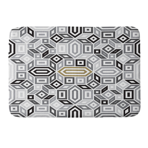 Gneural Geomaze Grayscale Memory Foam Bath Mat