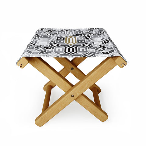 Gneural Geomaze Grayscale Folding Stool