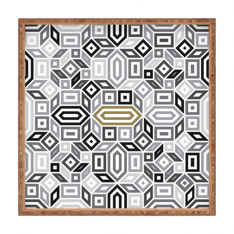 Gneural Geomaze Grayscale Square Tray