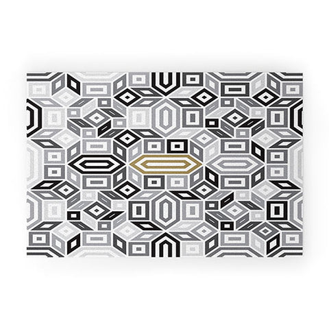 Gneural Geomaze Grayscale Welcome Mat