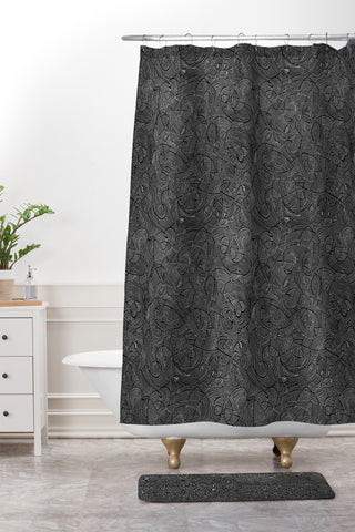Gneural Inverted Currents Shower Curtain And Mat