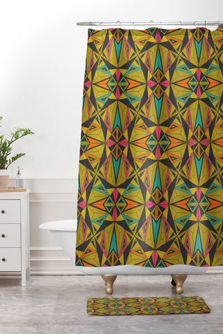 Gneural Neu Tribal 1004 Shower Curtain And Mat