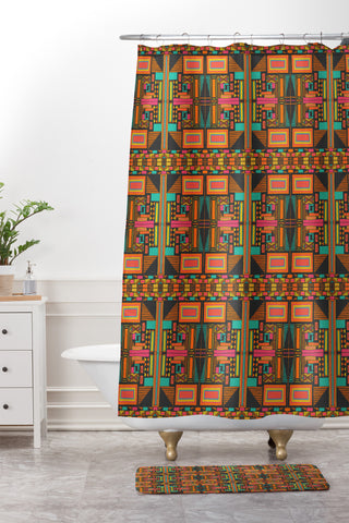 Gneural Neu Tribal 1006 Shower Curtain And Mat