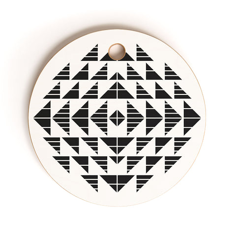 Gneural Neu Tribal Black Cutting Board Round