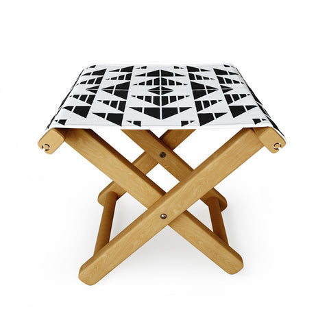 Gneural Neu Tribal Black Folding Stool