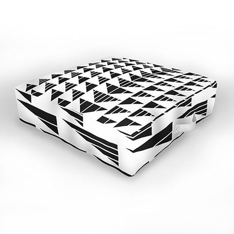 Gneural Neu Tribal Black Outdoor Floor Cushion