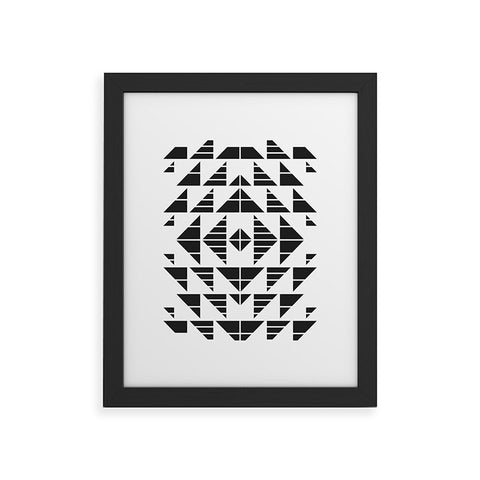 Gneural Neu Tribal Black Framed Art Print