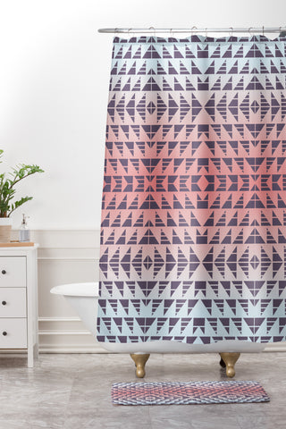 Gneural Neu Tribal Desert Shower Curtain And Mat