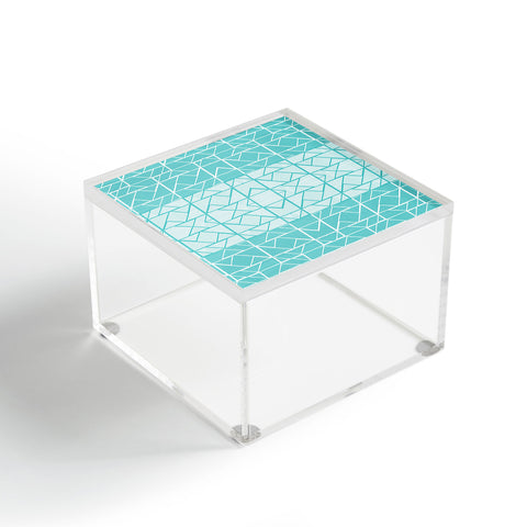 Gneural Shifting Pyramids Cyan Acrylic Box