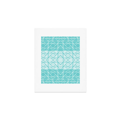 Gneural Shifting Pyramids Cyan Art Print