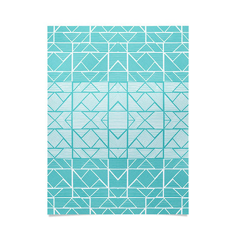 Gneural Shifting Pyramids Cyan Poster