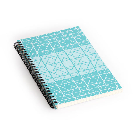Gneural Shifting Pyramids Cyan Spiral Notebook