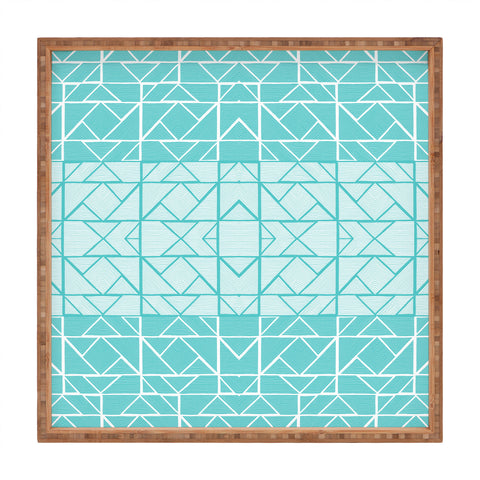 Gneural Shifting Pyramids Cyan Square Tray