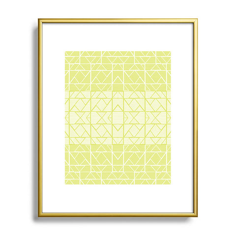 Gneural Shifting Pyramids Lemon Metal Framed Art Print