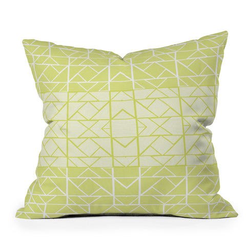 Gneural Shifting Pyramids Lemon Throw Pillow