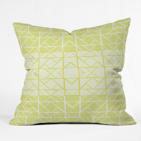 Gneural Shifting Pyramids Lemon Outdoor Throw Pillow