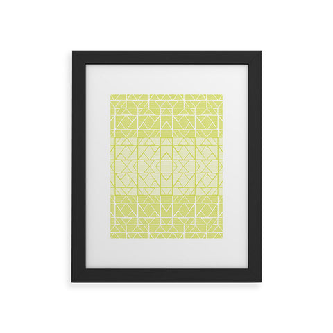 Gneural Shifting Pyramids Lemon Framed Art Print