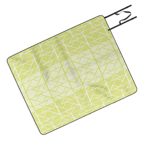 Gneural Shifting Pyramids Lemon Picnic Blanket