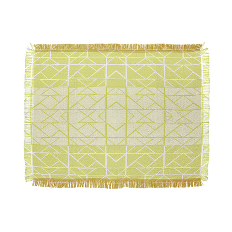 Gneural Shifting Pyramids Lemon Throw Blanket