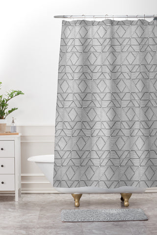 Gneural Shifting Pyramids Shower Curtain And Mat