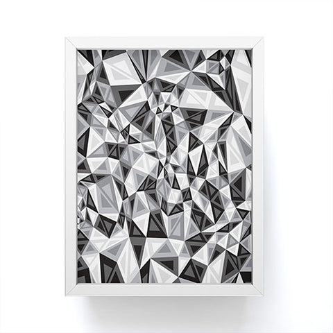 Gneural Triad Illusion Gray Framed Mini Art Print