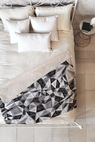 Gneural Triad Illusion Gray Fleece Throw Blanket