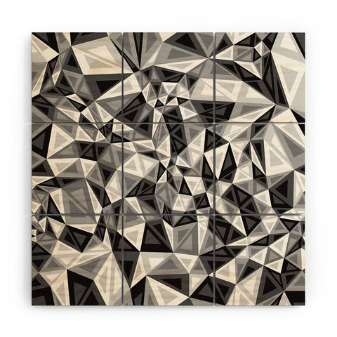 Gneural Triad Illusion Gray Wood Wall Mural