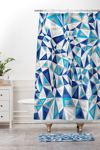 Gneural Triad Illusion Iced Shower Curtain And Mat